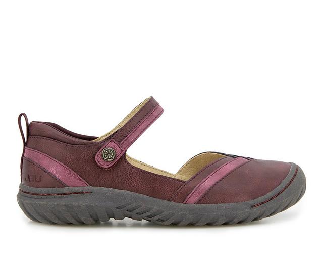 Women's JBU Raven Mary Jane Shoes in Merlot/Shimmer color