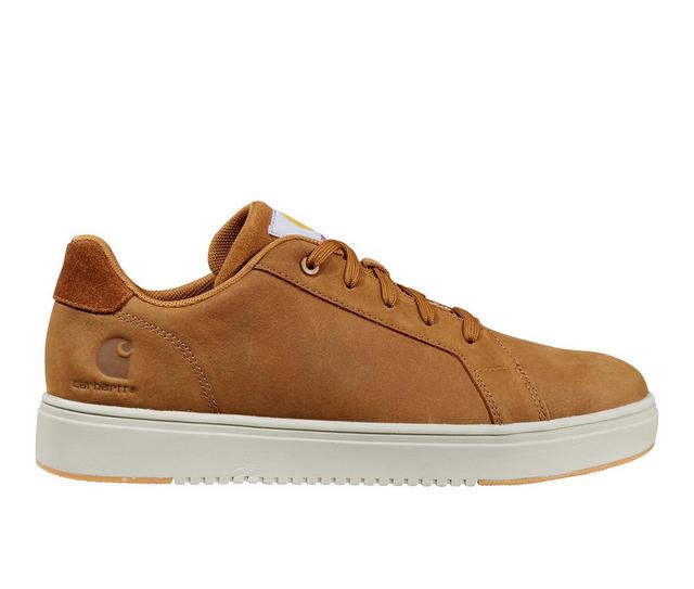 Men's Carhartt Detroit Leather Sneaker EH Work Shoes in Brown color