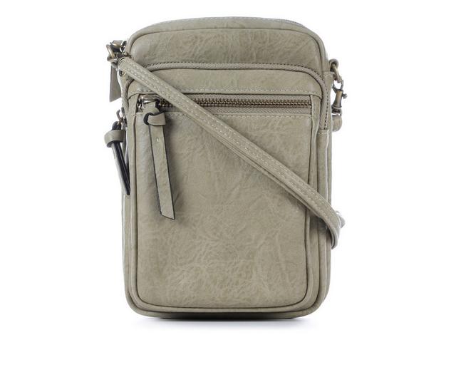 Bueno Of California Glazed Parchment Crossbody Handbag in Sage Green color