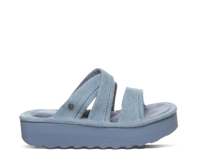 Women's Bearpaw Altitude Platform Sandals in Denim Blue color