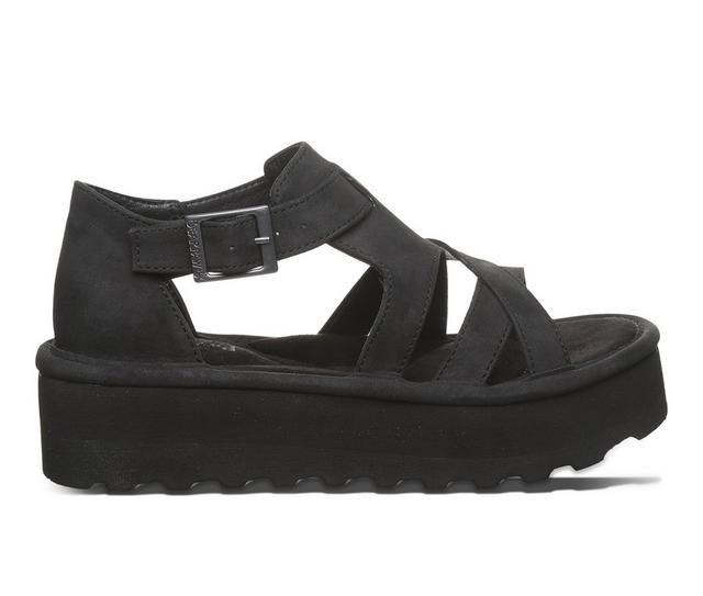 Women's Bearpaw Pinnacle Platform Sandals in Black/Black color