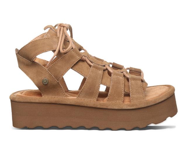 Women's Bearpaw Elevation Platform Sandals in Hickory color