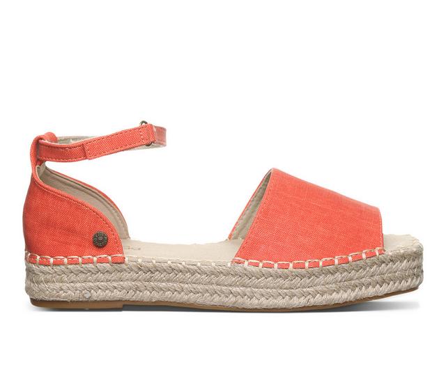 Women's Bearpaw Affogato Espadrille Sandals in Coral color