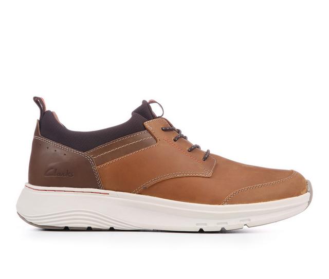 Men's Clarks Motion Trek EZ Dress Shoes in Dark Tan color