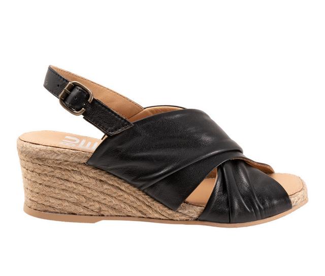 Women's Bueno Jasmin Espadrille Wedge Sandals in Black color