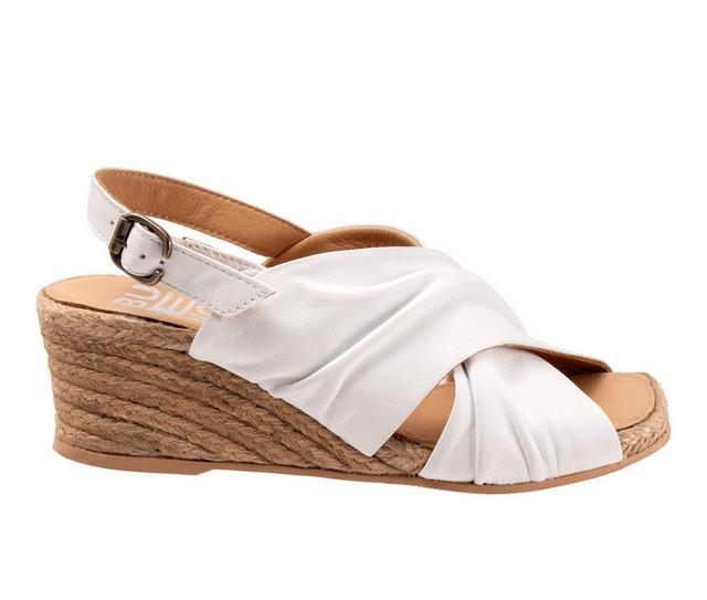 Women's Bueno Jasmin Espadrille Wedge Sandals in White color