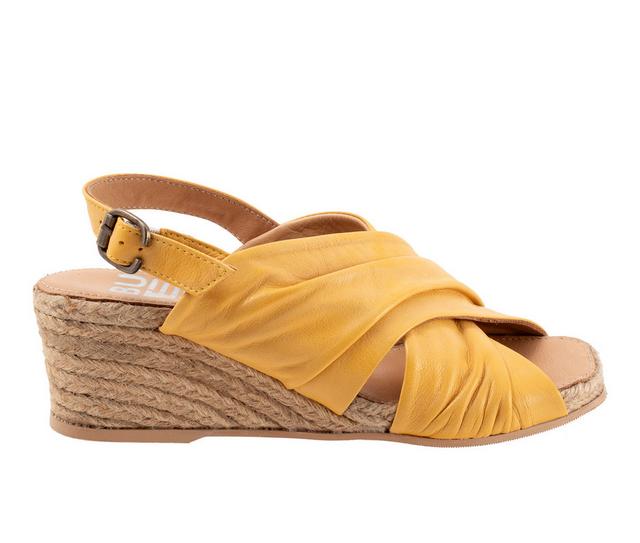 Women's Bueno Jasmin Espadrille Wedge Sandals in Mustard color