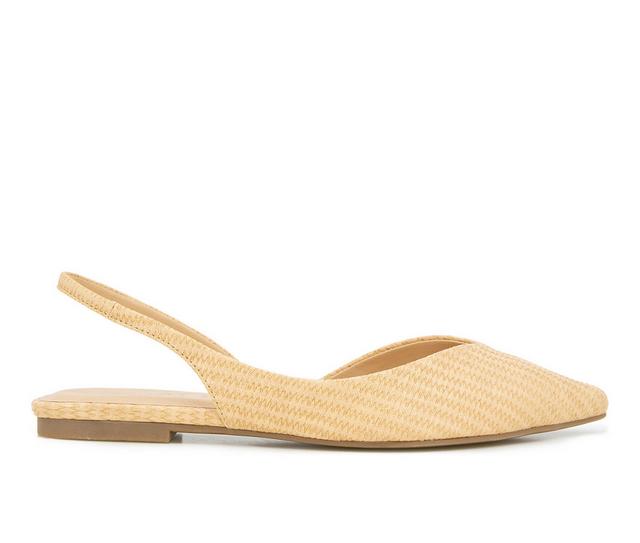 Women's XOXO Analu Slingback Flats in Natural Raffia color