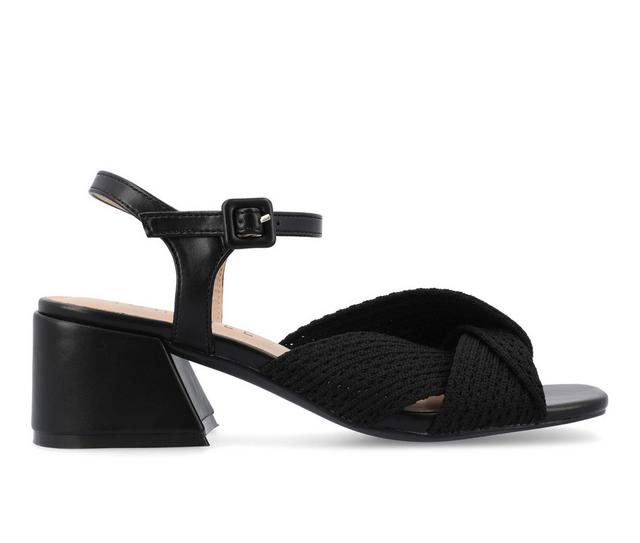 Women's Journee Collection Zerlina Dress Sandals in Black color