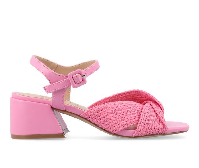 Women's Journee Collection Zerlina Dress Sandals in Pink color