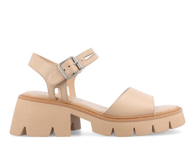 Women's Journee Collection Tillee Chunky Sandals in Nude color