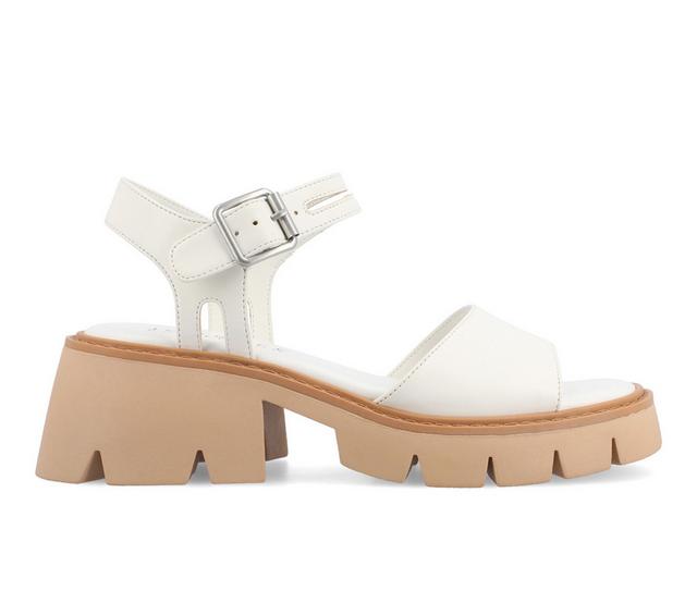 Women's Journee Collection Tillee Chunky Sandals in White color