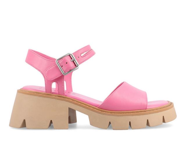 Women's Journee Collection Tillee Chunky Sandals in Pink color