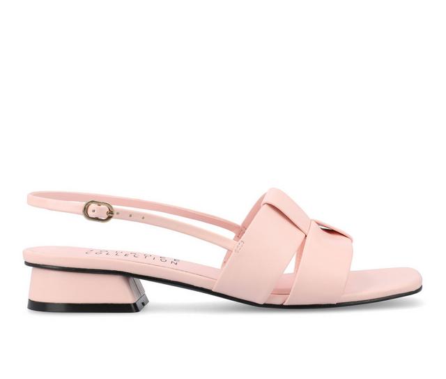Women's Journee Collection Tabatha Dress Sandals in Pink color