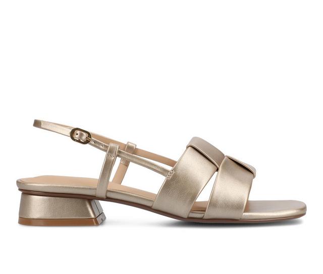 Women's Journee Collection Tabatha Dress Sandals in Champagne color