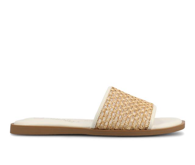 Women's Journee Collection Prisilla Sandals in Bone Raffia color
