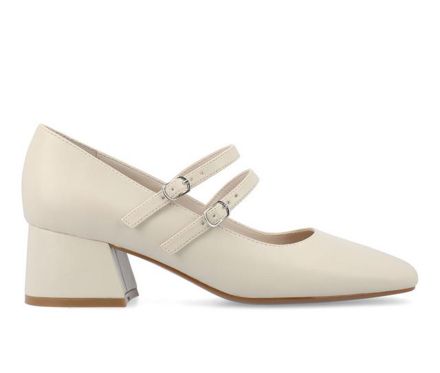 Women's Journee Collection Nally Mary Jane Pumps in Off White color