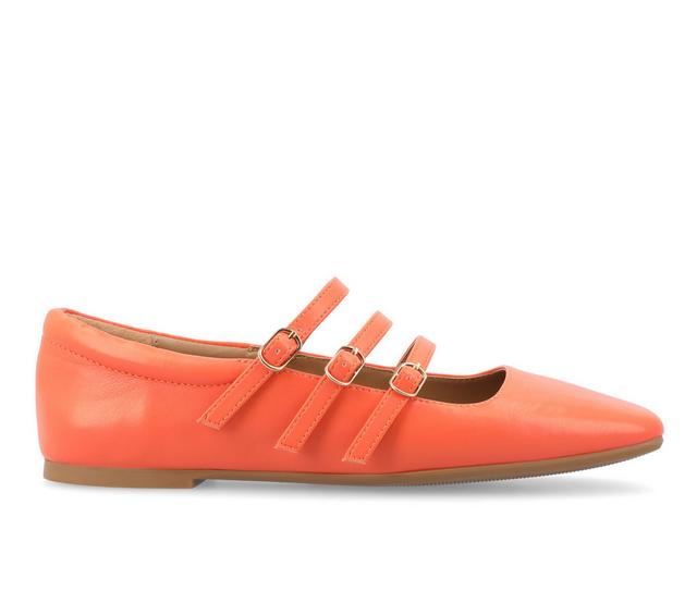 Women's Journee Collection Darlin Mary Jane Flats in Orange color