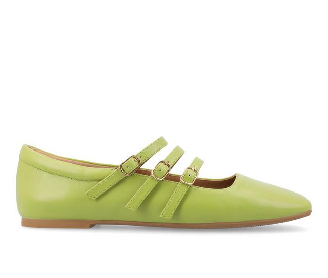 Women's Journee Collection Darlin Mary Jane Flats in Green color