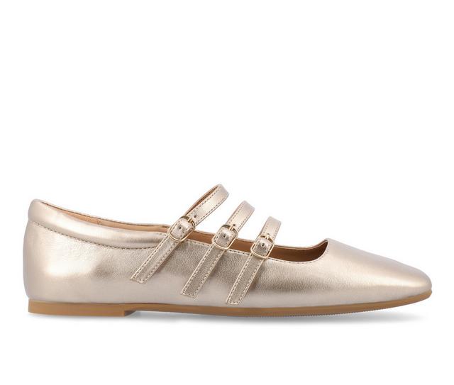 Women's Journee Collection Darlin Mary Jane Flats in Gold color