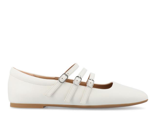 Women's Journee Collection Darlin Mary Jane Flats in White color