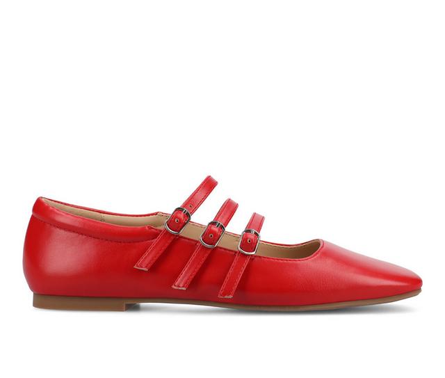 Women's Journee Collection Darlin Mary Jane Flats in Red color