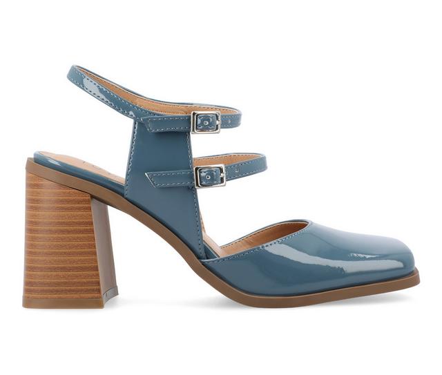 Women's Journee Collection Caisey Pumps in Patent/Blue color