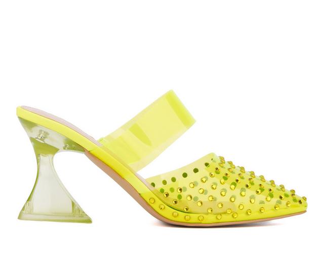 Women's Fashion to Figure Jazz Pumps in Neon Yellow W color