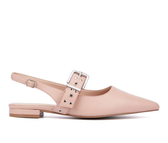Women's Fashion to Figure Bea Slingback Flats in Nude Wide color