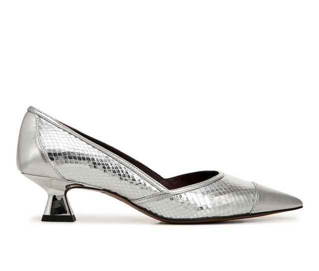 Women's Franco Sarto Darcy Pumps in Silver Snake color