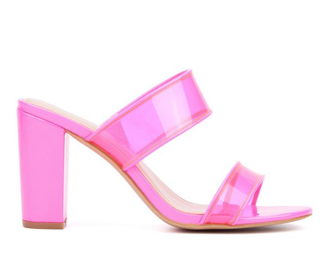 Women's Fashion to Figure Berlynne Dress Sandals in Neon Pink Wide color