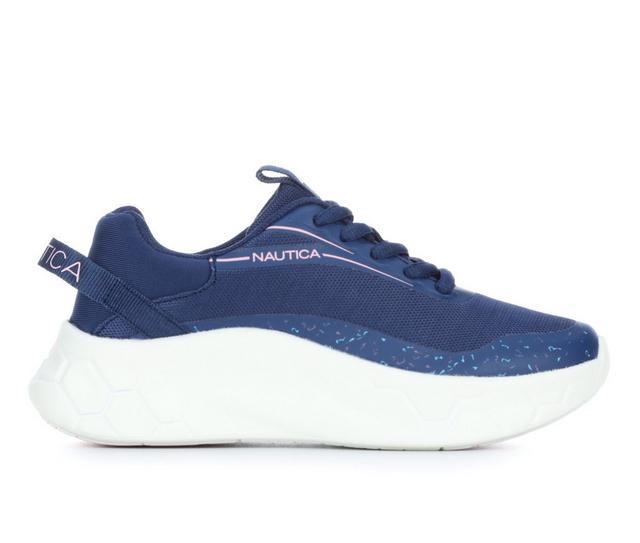 Girls' Nautica Little Kid & Big Kid Gexe Running Shoes in Navy/Peony Pop color