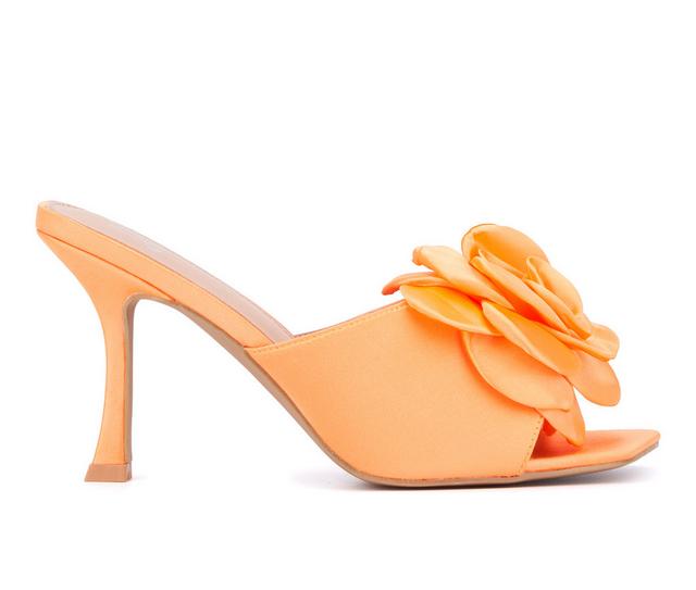 Women's New York and Company Gardenia Dress Sandals in Orange Sorbet color