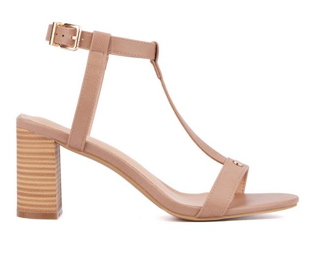 Women's New York and Company Livvy Dress Sandals in Nude color