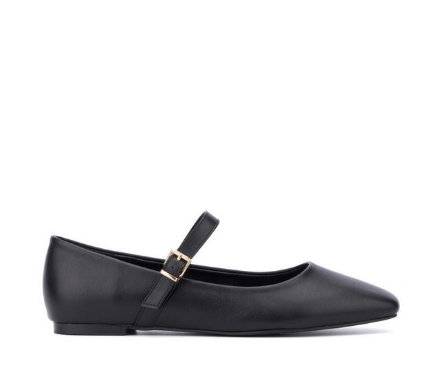 Women's New York and Company Page Mary Jane Flats in Black color