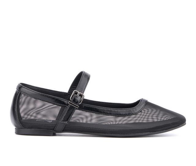 Women's New York and Company Page 2 Mary Jane Flats in Black color