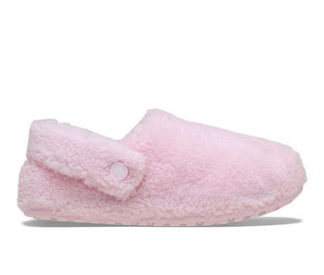 Adults' Crocs Classic Cozzzy Slippers in Pink Milk color