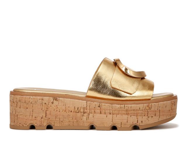 Women's Franco Sarto Hoda Cork Platform Sandals in Gold color