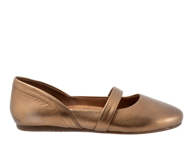 Women's Softwalk Samara Flats in Bronze color