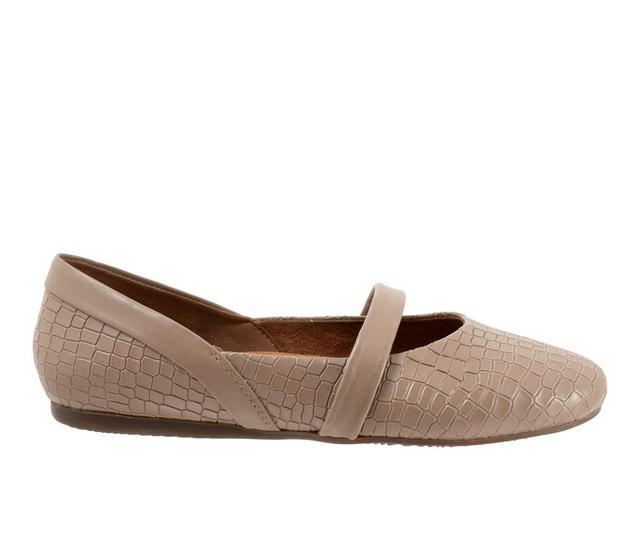 Women's Softwalk Samara Flats in Taupe Croco color