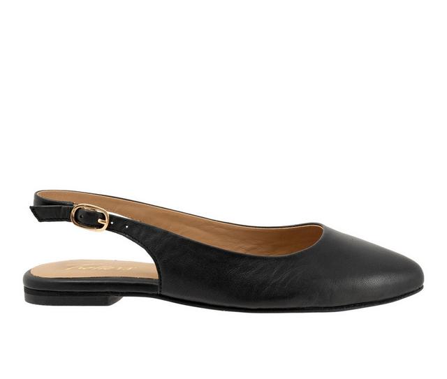 Women's Trotters Evelyn Slingback Flats in Black color