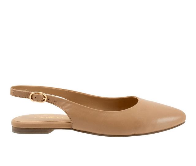 Women's Trotters Evelyn Slingback Flats in Nude color