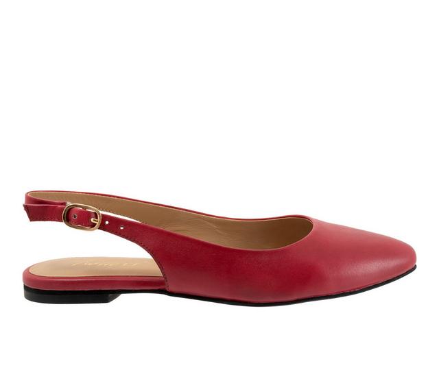 Women's Trotters Evelyn Slingback Flats in Red color