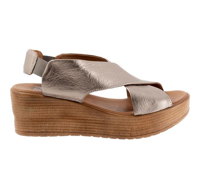 Women's Bueno Naomi Wedge Sandals in Taupe Metallic color