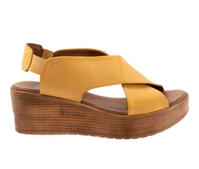 Women's Bueno Naomi Wedge Sandals in Mustard color