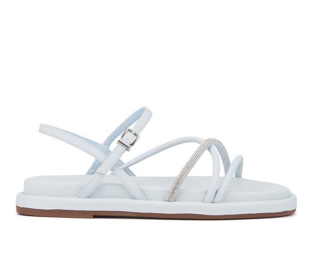 Women's New York and Company Gabi Sandals in Pastel Blue color