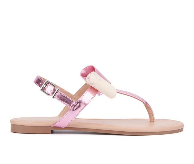 Women's New York and Company Abril Flip-Flops in Pink Combo color
