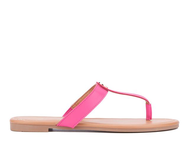 Women's New York and Company Adonia Flip-Flops in Pink color