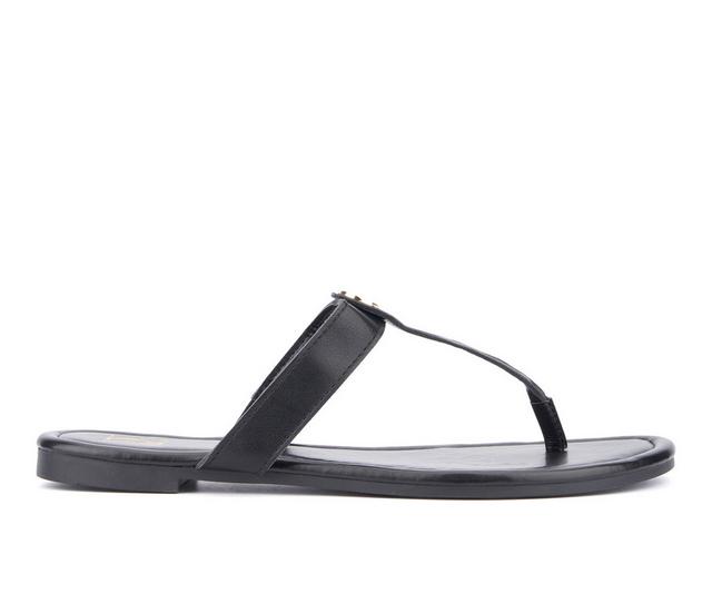 Women's New York and Company Adonia Flip-Flops in Black color