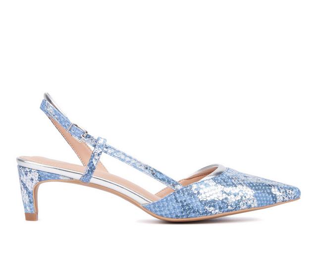 Women's New York and Company Karla Slingback Pumps in Blue Combo color